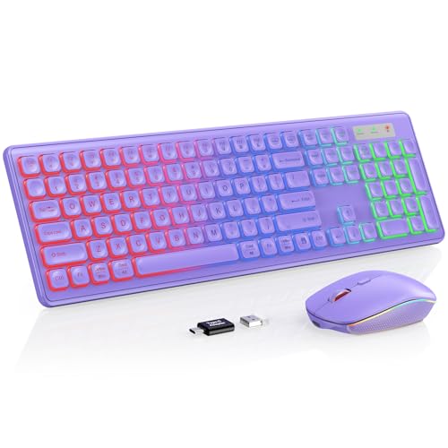 Wireless Keyboard Mouse Combo RGB Backlit