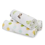 Bedtime Originals Curly Tails Swaddle Blankets, 3 Count