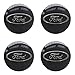 MonboAuto 4PCS Auto Car Sticker Wheel Center Hub Cap Logo Aluminium fit for Ford (Black, 56MM/2.22'')