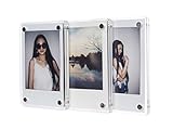 CAIUL Compatible Clear Acrylic Fridge Magnetic Frame, Double Sided Photo Magnet Frame for Fujifilm Instax Mini 8 8+ 9 70 7s 90 25 26 50s Film, 3 pcs