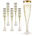Gold Glitter Plastic Champagne Flutes: Elegant Clear Plastic Champagne Glasses Set for Formal Events - Bulk Disposable Champagne Flutes for Parties, Wedding Toasting, Showers and More - 30 Piec