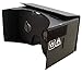 LARGER VERSION - Google Cardboard @ 45mm Focal Length Virtual Reality Google Cardboard with Printed Instructions and Easy to Follow Numbered Tabs - Perfect fit for Samsung Galaxy Note 2/Note 3, Iphone 6 Plus (WITH NFC and FREE HEAD-STRAP) Black