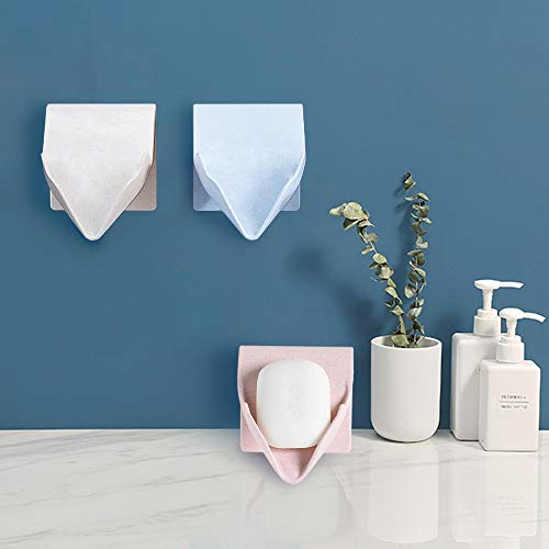 Soclim Soap Case Holder Eco-Friendly Soap Dish for Shower Self-Adhesive Soap Saver, Waterfall Drain Soap Container, Bathroom and Kitchen Sink Soap Box- 2 Pack - Thumbnail 3