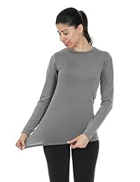 Thermajane - Camiseta interior térmica ultra suave para mujer - Camiseta de compresión de cuello redondo
