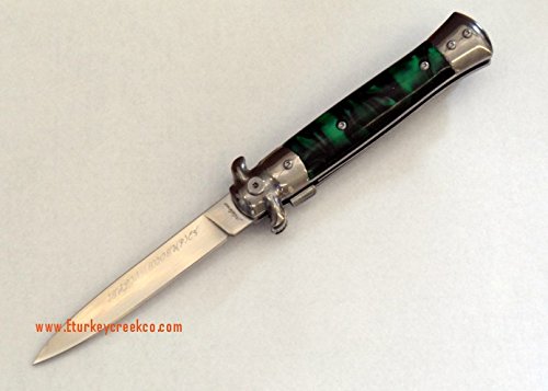 PK-699 "Italian Toothpick" X4ILI5 Spring Assist GlcTWtm Knife 5" Closed Green plate sign metal ajieillw bnvmmfhryuiio90 hbnvbdherr56yuiiop ooru223bnvbcxza vnertyaz " Premium Milano yeGA1v7 Collection " Italian Style Spring Assist Knife .Mirror R3op9N Polish Stainless Steel Blade. Green Marble Pearl Handle. 5" Closed with Clip