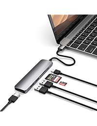 Satechi - Adaptador de aluminio tipo C multipuerto V2 con USB-C PD, HDMI 4K (30 Hz), lectores de tarjetas micro SD, USB 3.0, compatible con MacBook Air 2018, iPad Pro, Microsoft Surface Go y más