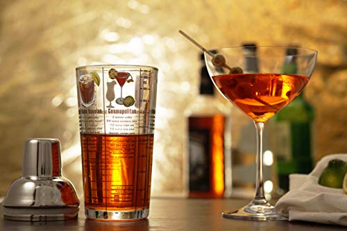 14 oz Recipe Glass Cocktail Shaker With Strainer Top - Includes 6 Cocktail Drink Recipes (Vodka Theme) - Thumbnail 4