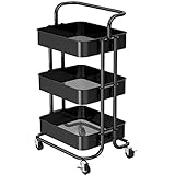 FURNINXS 3 Tier Rolling Cart with Wheels Metal