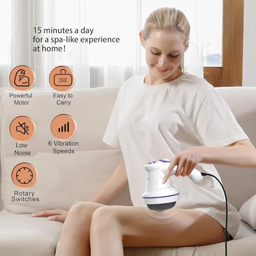 LBOYLOVE® Electric Cellulite Massager – Body Sculpting Machine with 2 Massage Heads, Lymphatic Drainage & Skin Tightening for Belly Stomach Leg, Lipo Roller Massager After Surgery, Adjustable Speed