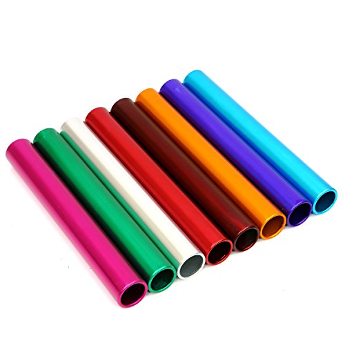 Cintz Anodized Aluminium Relay Batons, 12" Long Set of 8, Assorted Colors