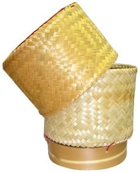 Thai Handmade Sticky Rice Serving Basket Medium Cookware Kitchen Tool Handmade by areerataeyshop