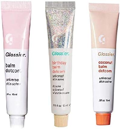 Glossier Balm Dotcom Original, Birthday and Coconut 0.5 fl oz each Pack of 3