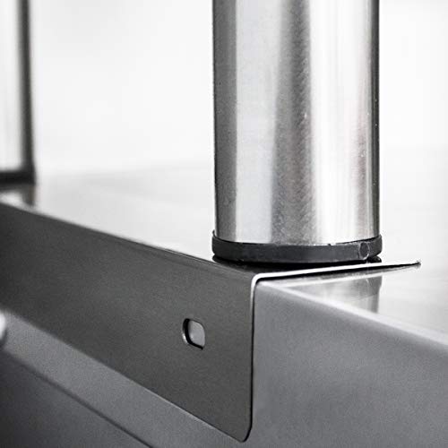 Beeketal 'BTA-100' Küchen Arbeitstisch Aufsatzboard 100 cm aus Edelstahl mit 2 Ablageflächern (Tragkraft je Ablage 15 kg… – Bild 6