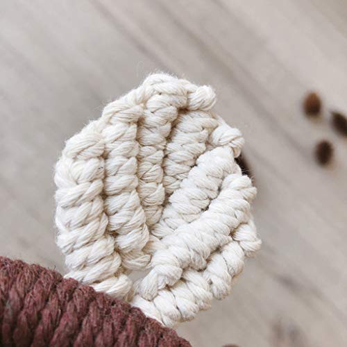 luosh Nordic handgeweven macramé wandtapijt katoenen touw regenboogbeer wandbehang decor - Image 3