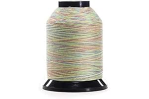 Finesse Thread Variegated Colors | 100% Polyester, 3ply, 50wt, Variegated Thread | 1500yds Stackable Thread Cones | 100% Polyester Thread for Quilting and Sewing… (Sunny Spring)