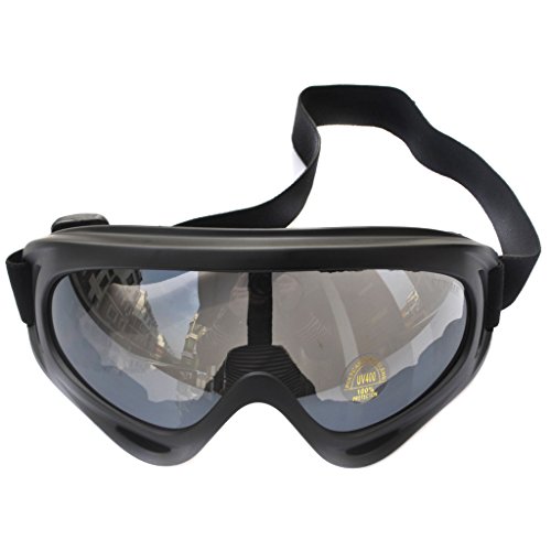 ieasysexy Polycarbonate Material Protective Windproof Motorcycle Snowmobile Ski Snowboard Anti Fog Winter Protective Safety Glasses Goggles -Unisex Special Designed for Outdoor Sports (Black) - Thumbnail 2