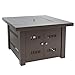 Gas Outdoor Fire Pit Table with Hammered-Antique-Bronze Finish and Fire Pit Cover Included
