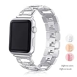 Hotodeal Bands for Apple Watch Band 38mm 42mm for Women Men, Bling Metal Replacement Strap for Iwatch Wristband Sport Bracelet for Apple Watch, Series 3/2/1, Nike+, Sport, Edition