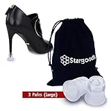 Stargoods High Heel Protectors for Shoes, Heart Shaped Stoppers for Walking on Grass, Clear - 3 Pairs, Large Size