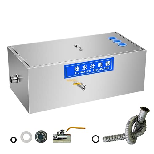 JIAWANSHUN Grease Trap 14 Gallon Commercial Stainless Steel Interceptor
