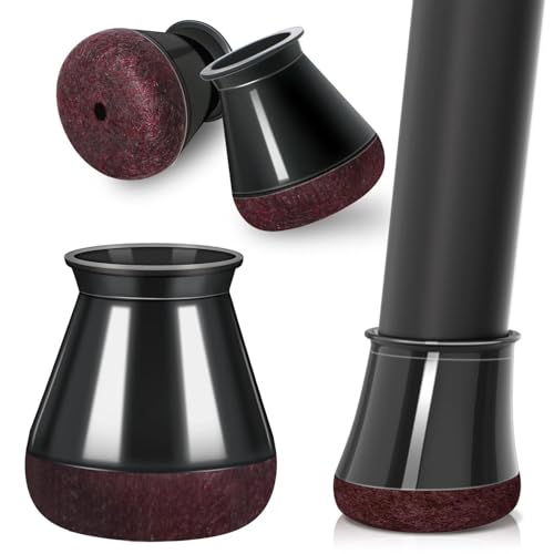 Ansible 16 Piezas Protectores para Patas de sillas, Silicona Antideslizantes para Muebles，Protección el Suelos Duros，Almohadilla de Fieltro，Protección Integral, Negro Pequeño(Ajuste 14-20mm)