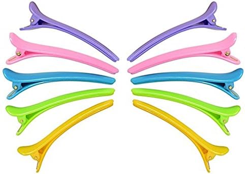 Professional Hair Clips Hairdressing Plastic Hairpins Multicolor Duck Teeth Bows Chic Styling Claw Salon DIY Accessories(10 Pack)