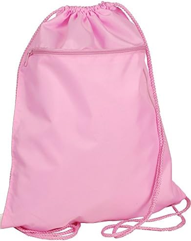 Drawstring Backpack Bag Solid Pastel Pink
