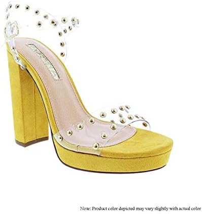 size 11 clear chunky heels