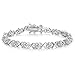 Vibrille Sterling Silver Infinity XO Link Cubic Zirconia Bracelets for Women, 7.5''
