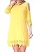 levaca Womens 3/4 Sleeve Off Shoulder Lace Patchwork Loose Casual Dress Extender