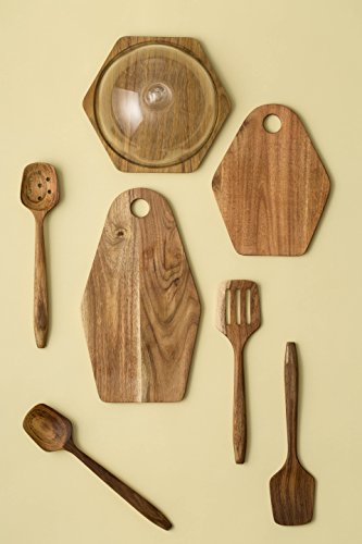 Typhoon Modern Kitchen Slotted Spoon, Durable Acacia Wood Utensil, Won't Scratch Non-stick Cookware, Classic Design Goes from Cooking to Serving