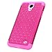 Style4U Studded Rhinestone Hybrid Armor Case Cover For Samsung Galaxy Mega 2 G750F With 1 Screen Protector And 1 Stylus [Hot Pink / Hot Pink]