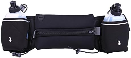 Running Hydration Belt with Water Bottles,Adjustable Fuel Belt with Two BPA-free 10 Ounce Water Bottles for Runners Women and Man - Fits iPhone, Samsung, Android, etc-Hiking &amp; Cycling