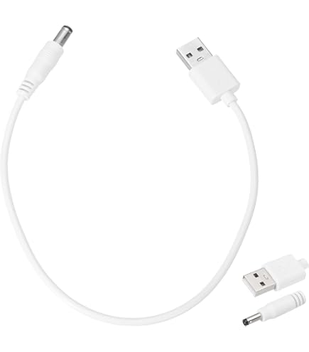 PATIKIL Câble Spiralé USB 2.0 A Mâle Vers DC 5,5 Mm X 2,1
