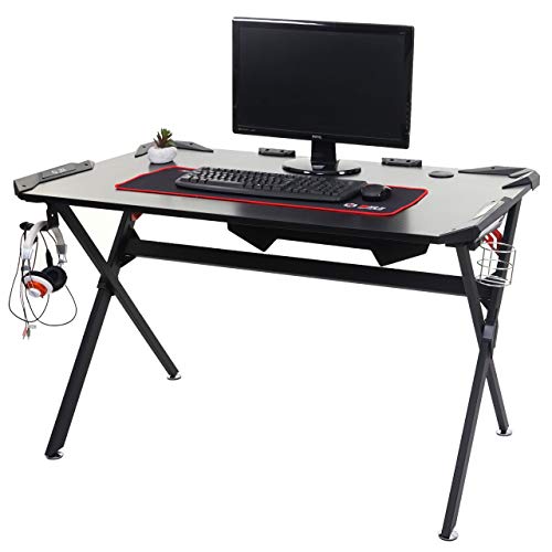 Mendler Schreibtisch HWC-F11, Computertisch Jugend-Schreibtisch, Gaming 120x75cm MVG schwarz – Bild 3