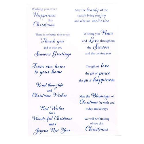 KWELLAM Words Christmas Wishes Thank You Seasons Greetings Clear Stamps for Card Making Decoration and DIY Scrapbooking