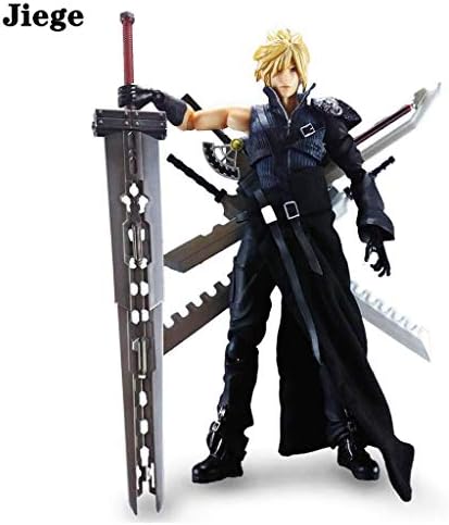 Jiege Play Arts Kai Cloud Strife Final Fantasy: Advent Children Action Figure - Equipped with A Variety of Weapon Accessories - 10.63" H （27cm）
