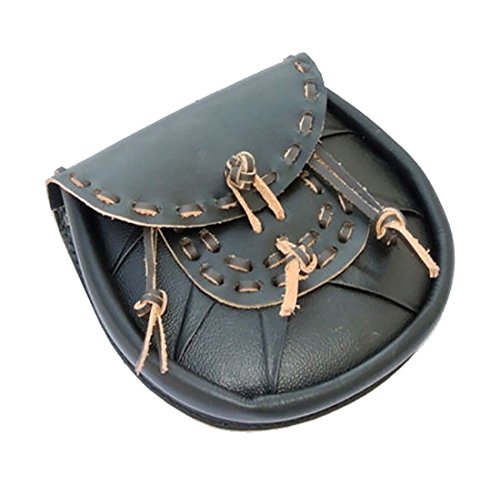 Leather Sporran with Tied Tassles