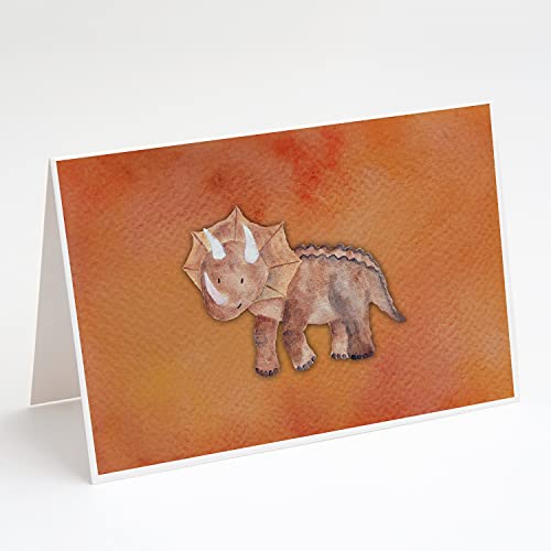 Caroline's Treasures BB7403GCA7P Triceratops Watercolor Greeting Cards and Enve…