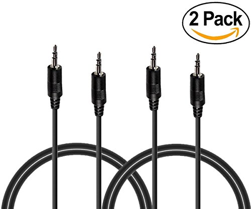 Aux Cable, (2 Pack) Mp3 Cord for Car Audio, 3.5mm Premium Auxiliary Audio Cable (3ft / 1m) AUX Cord for Headphones, iPods, iPhones, iPads, Home / Car Stereos and More (Black)