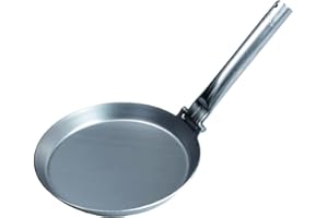 Stabilotherm Hunter Pan with Metal Folding Handle for Outdoor Cooking and Roasting Over Open Fire or Grill Iron Pan Cast Iron