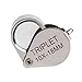 10X Magnifier,Saim Silver Jewelers Eye Loupe Magnifying Glass Powerful Doublet, Chrome Plated, 18 mm Round Body Jewelry Loupe for Gems, Jewelry, Coins, Stamps, etc