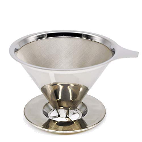 Stainless Steel Reusable Coffee Filter Paperless Pour Over Coffee Maker Brewer