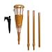 Newhouse Lighting FLTORCH4 Solar-Powered Flickering Flame Outdoor Island Torches, 4-Pack, Bamboo