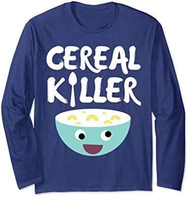 Unisex Funny Cereal Killer T-Shirt Large Navy