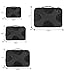 Yanuoki Deep Packing Cubes 4pcs Value Set - #1 X-Large(For Clothings) - 1 Large & 1 Medium & 1 Small (for Toiletry and Makeup)+ Bonus Shoe Bag Black Travel Organizer