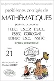 Problemes corriges mathematiques hec option scientifique t21 best of 1998-2001 by