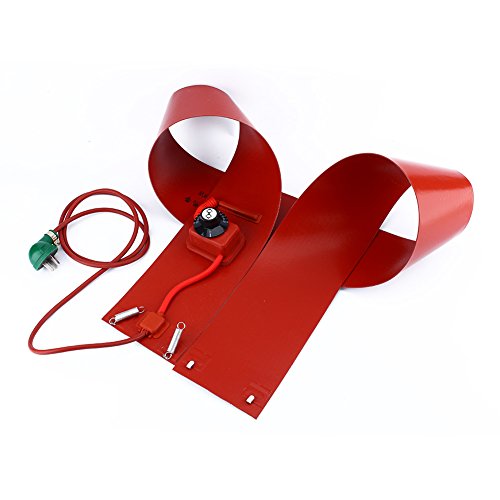 Metal Drum Heater, Oil Drum Heater of Silicone Rubber with Adjustable Thermostat 55Gallon/200L 4.9 ″ X 68.5 ″ 1000W