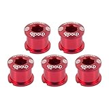 Choose 7075 Alloy Double Chainring Bolts/Nuts 5 Set Red