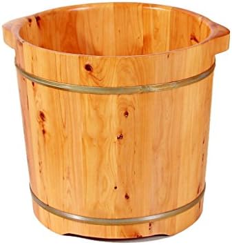 NAMU High Basin Solid Wood Foot Bath H36cm Double Ear Wash Basin Spa Health Spa Adult Foot Tub W37cm